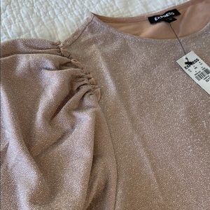 Express XS blush pink sparkly top